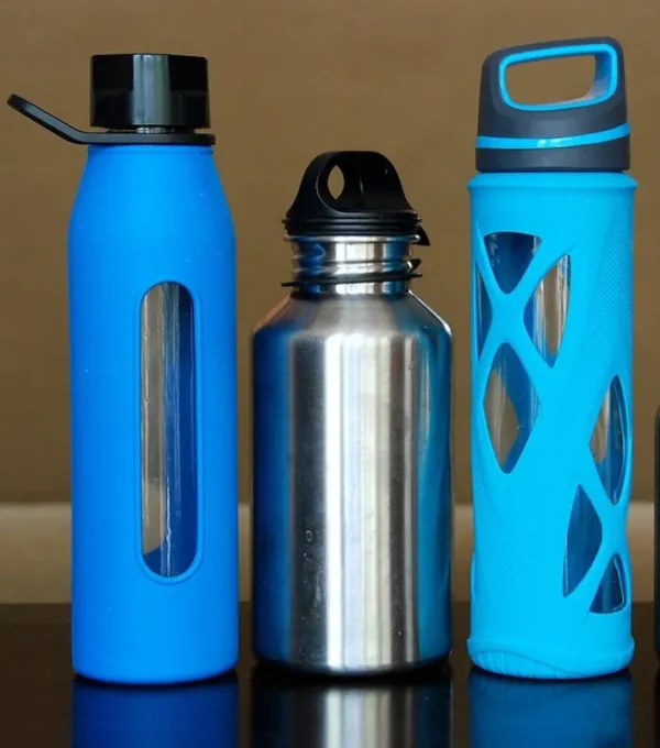 Multiple reusable water bottles